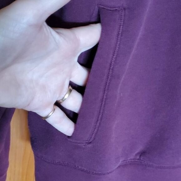 PINK Victoria's Secret Logo Graphic Full Zip Burgandy Sz. XS Hoodie w Pocketz - Picture 3 of 9